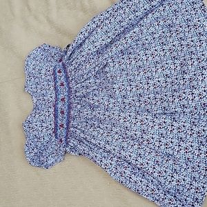 Floral short sleeve smocked dress